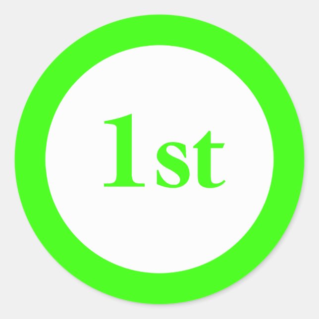 Sticker Rond Prix du premier rang Vert (Devant)