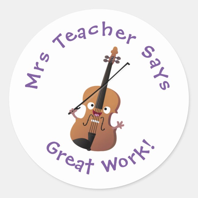 Sticker Rond Prix du professeur de bande dessinée musicale de v (Devant)