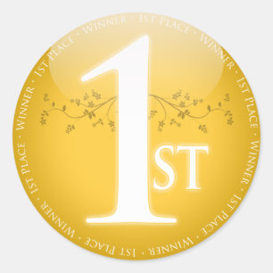 Sticker Rond Prix Gold First Place (1ère place)