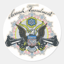 Sticker Rond Pro 2e amendement Gun Toting Eagle Gear