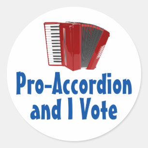 Sticker Rond Pro-Accordion et moi-même votons Politique