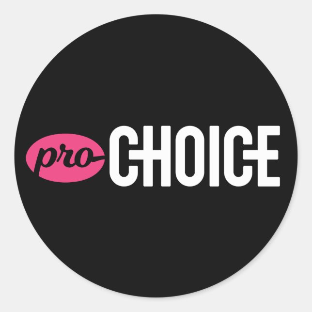 Sticker rond Pro-Choice (feuille de 4) : Noir (Devant)