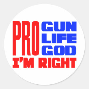 Sticker Rond Pro Gun Life Dieu J'ai raison
