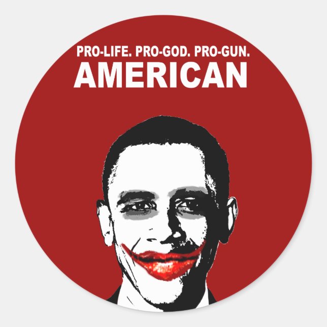 STICKER ROND PRO-LIFE. PRO-DIEU. PRO-GUN AMERICAN (Devant)