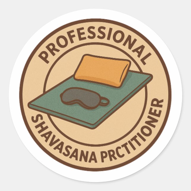 Sticker Rond Pro Shavasana Practitioner (Devant)