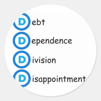 Sticker Rond Problèmes de logo du Parti démocrate