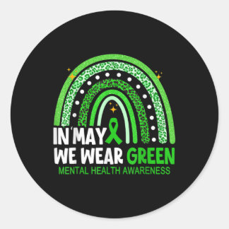 Sticker Rond Problèmes de santé Empreinte de léopard Boho Rainb