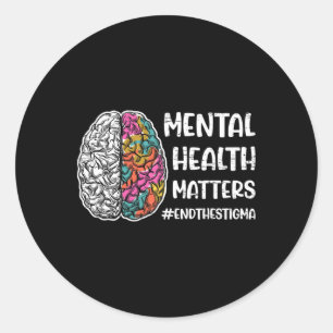 Sticker Rond Problèmes de santé mentale