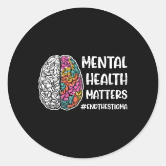 Sticker Rond Problèmes de santé mentale