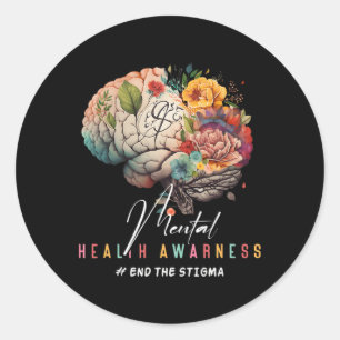 Sticker Rond Problèmes de santé mentale de la stigmatisation Se