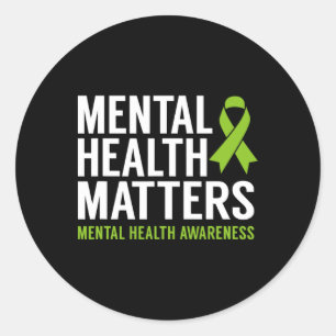 Sticker Rond Problèmes de santé mentale Hommes Femmes Enfants S