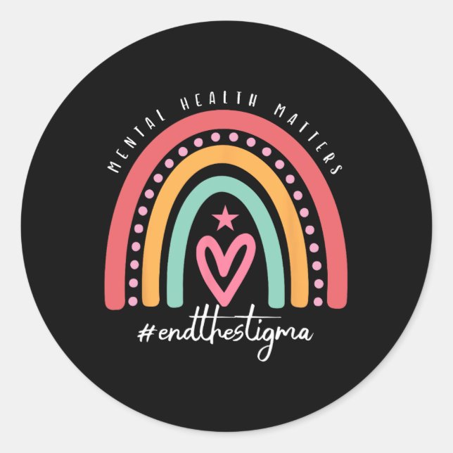 Sticker Rond Problèmes de santé mentale Maladie cérébrale humai (Devant)