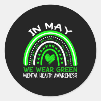 Sticker Rond Problèmes de santé mentale Nous portons une santé 
