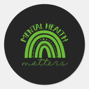 Sticker Rond Problèmes de sensibilisation à la santé mentale au