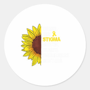 Sticker Rond Problèmes de sensibilisation à la stigmatisation e
