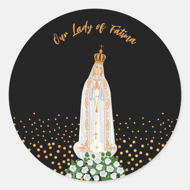 Sticker Rond Procession de Notre-Dame de Fatima aux bougies (Devant)