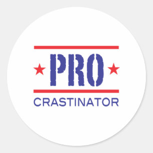 Sticker Rond PROcrastinator_
