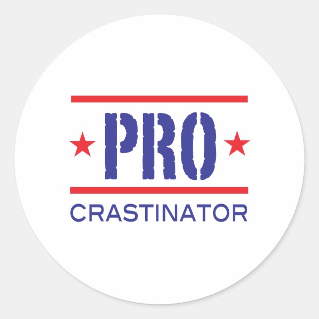 Sticker Rond PROcrastinator_ (Devant)