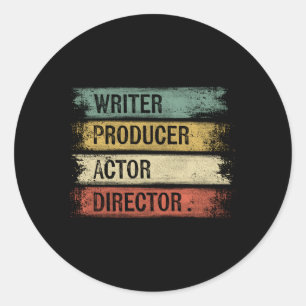Sticker Rond Producteur Écrivain Acteur Réalisateur Film Le