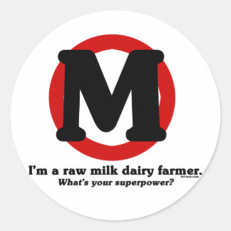 Sticker Rond Producteur laitier de lait cru