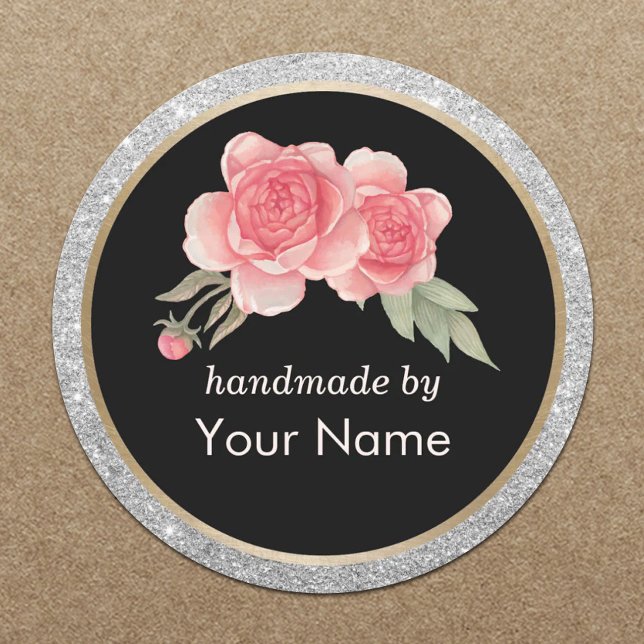 Sticker Rond Produit artisanal Moderne Floral Déco Business (Créateur téléchargé)