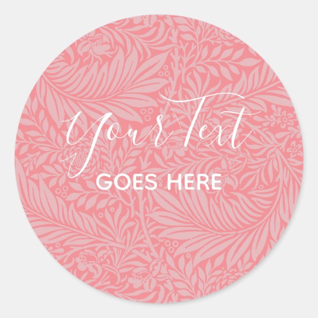 Sticker Rond Produit artisanal Motif Floral Blush Rose (Devant)