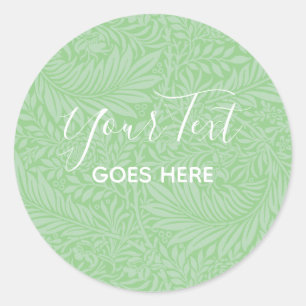 Sticker Rond Produit artisanal Motif floral Lime vert