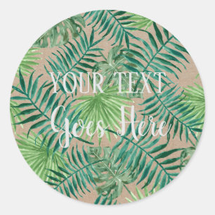 Sticker Rond Produit artisanal Tropical Plante Feuille artisana