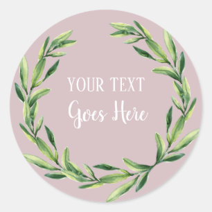 Sticker Rond Produit artisanal Vintage Floral Wreath rose