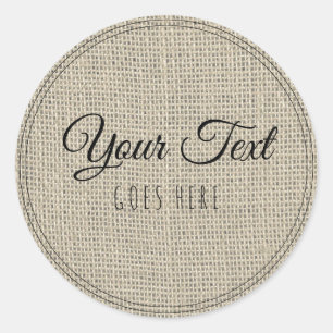 Sticker Rond Produit artisanal Vintage Hessian Burlap tendance