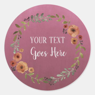 Sticker Rond Produit artisanal Vintage torréfaction fleurie