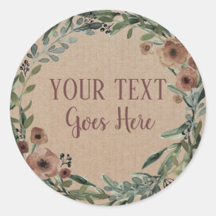Sticker Rond Produit artisanal Vintage torréfaction fleurie