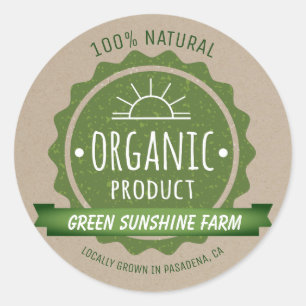 Sticker Rond Produit écologique biologique naturel sur mesure