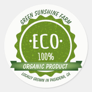Sticker Rond Produit écologique biologique naturel sur mesure