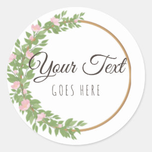 Sticker Rond Produit fait main Simple tendance chemise florale
