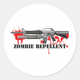 Sticker Rond Produit répulsif de zombi