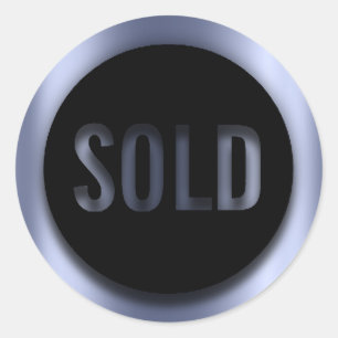 Sticker Rond Produit vendu Black Blue Luxe Agent immobilier