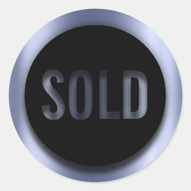 Sticker Rond Produit vendu Black Blue Luxe Agent immobilier (Devant)