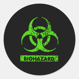 Sticker Rond Produits chimiques néon vert lime graphiques bio-h