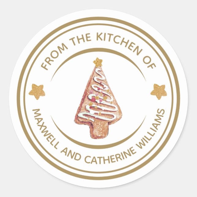 Sticker Rond Produits de boulangerie de Noël personnalisés (Devant)