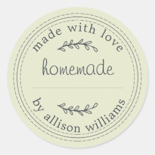 Sticker Rond Produits de boulangerie maison rustiques Confiture