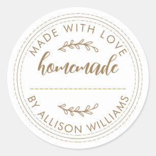 Sticker Rond Produits de boulangerie maison rustiques écriture 