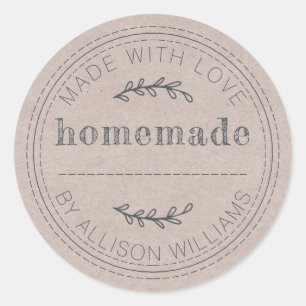 Sticker Rond Produits de boulangerie maison rustiques en conser