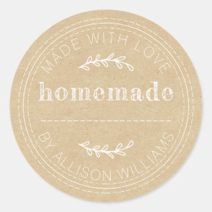 Sticker Rond Produits de boulangerie maison rustiques en conser
