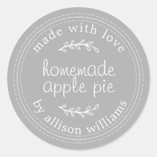 Sticker Rond Produits de boulangerie maison rustiques Pomme Pie