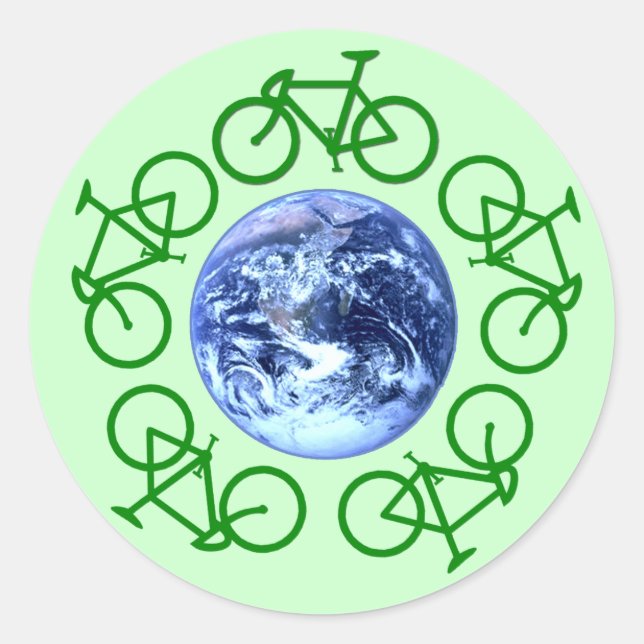 Sticker Rond Produits de recyclage de vélos (Devant)