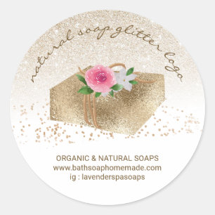Sticker Rond Produits de Spa Naturels Biologiques Faits Maison
