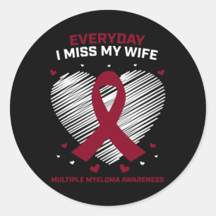 Sticker Rond Produits du cancer du sang Cadeaux Épouse Myélome