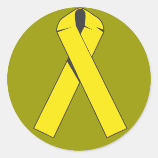 Sticker Rond Produits et vêtements en ruban jaune