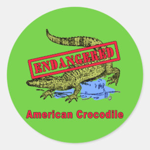 Sticker Rond Produits mis en danger de crocodile américain